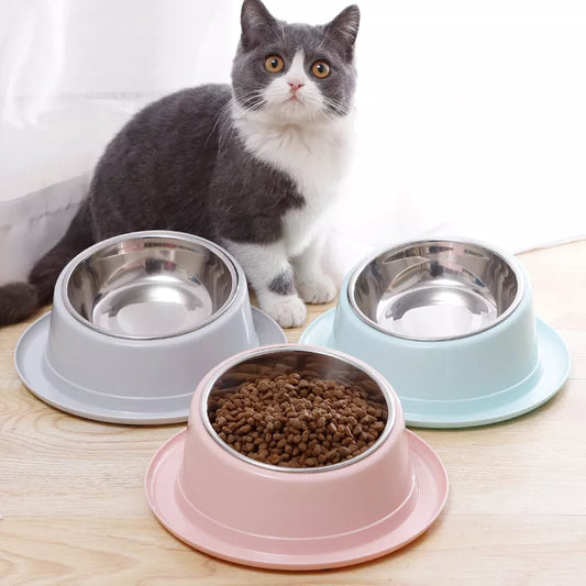 Cat Feeder Slope Anti-Ant Food Bowl For Cat Pet Accessories Dog Bowl Quality Stainless Steel Container For Cats Pet Supplies