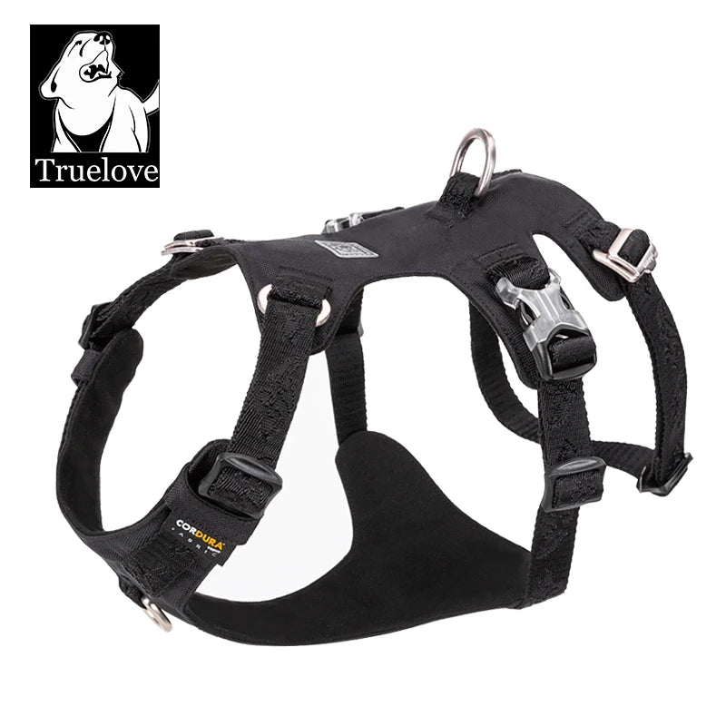 TRUELOVE Pet Nylon Harness Light-weight Double-H Shape Embroidery 5 Adjustable Positions Medium and Large Dog Waterproof  YH1807