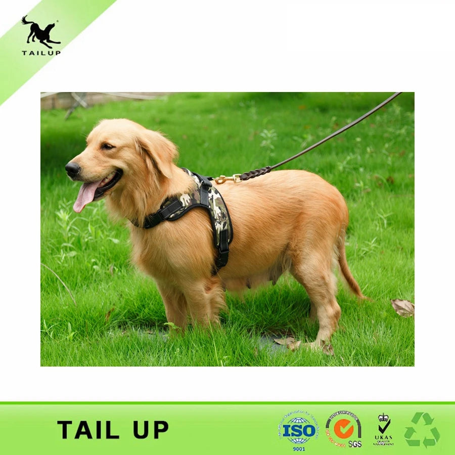 TAILUP Service Dog Leads For Walking Reflective Strap Pitbull Easy Work Dog Harness S/M/L/XL