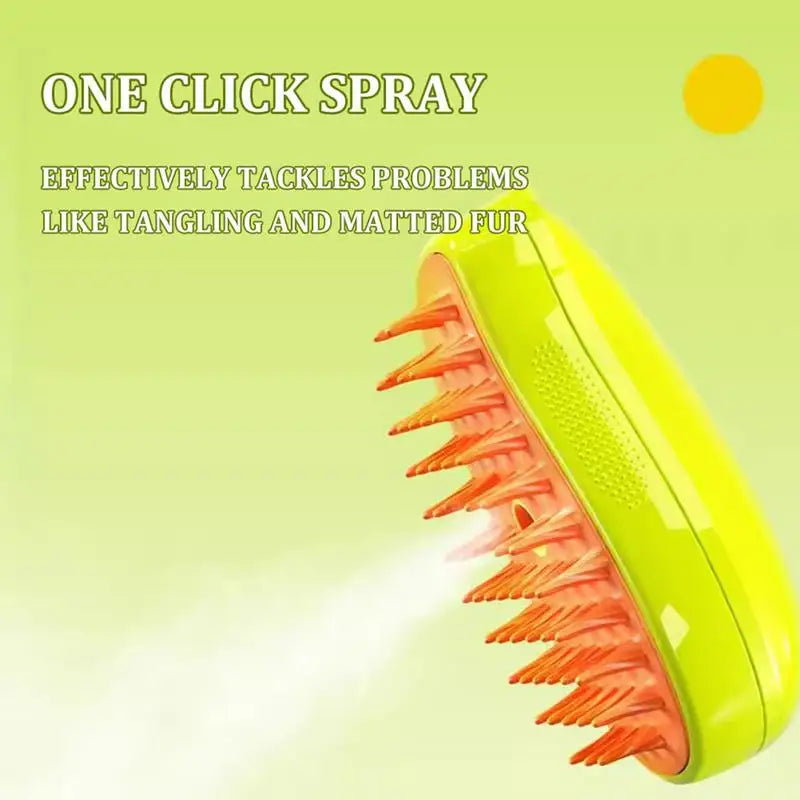 Steamy Dog Brush Electric Spray Cat Hair Brush 3 In1 Dog Steamer Brush For Massage Pet Grooming Cat Hair Brush For Removing