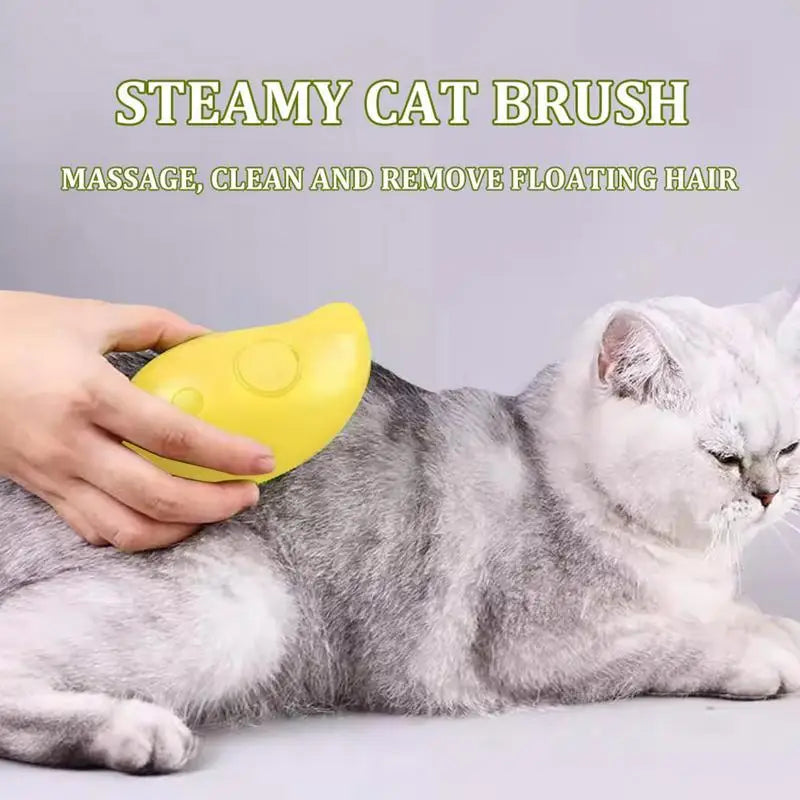 Steamy Dog Brush Electric Spray Cat Hair Brush 3 In1 Dog Steamer Brush For Massage Pet Grooming Cat Hair Brush For Removing