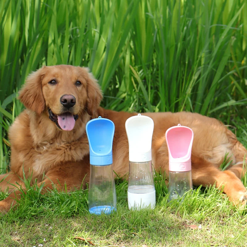 490ml Pet Water Bottle 2 In 1 Portable Dog Water Bottle Dogs Cats Drinking Feeder Bowl accesorios para perros Dog Supplies