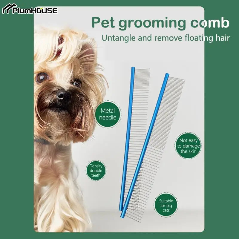 Dog Comb Beauty Hair Fur Removal Brush 30cm Stainless Steel Lightweight Pets Dog Cat Grooming Dematting Combs For Shaggy Dogs